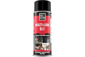TECTANE MULTI-LUBE 6 EN 1 ML 348, Spray Multiusos, Anticorrosivo, para Lubricar Mecanismos y Eliminar Ruido, Limpia y Protege, Interior y Exterior, Bote 500 ml, El embalaje puede variar