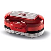 Ariete Party Time Hamburger Makinesi Kırmızı 0205/00 - Hamburger Maker, 1200 Watt, &Ccedil;ift Yapışmaz Plakalar, Aynı Anda &Uuml;st Plak