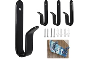 BNOYONERAS 4Pcs Skateboard Wall Mount, Snowboard Holder with Mounting Screws, Snowboard Wall Mount Surfboard Paddle Board Wall Rack Skateboard Display, Indoor Towel Robe Coat Hook with Screws for Room Garage