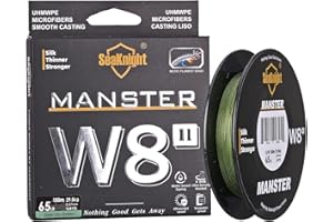 SeaKnight W8 II Sedal de Pesca Trenzado de Agua Salada de 8 Capas, 150 m/300 m/500 m, Polietileno Trenzado, 8 Hilos, para Carpa, Trucha, 15-100 kg