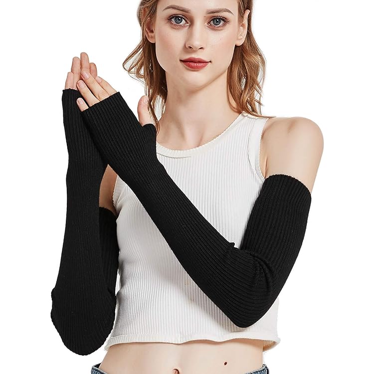 Manchettes Tricotées Sans Doigts Pour Femmes - Chauffe-bras Extensibles - Pour Sport, Plein Air, Bureau - Taille Unique