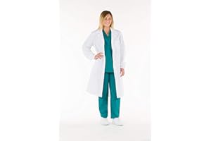 Gima - Unisex White Lab Coat, Doctor's Work Wear, Made of 100% High Quality Cotton, EU Size 46, Professional and Stylish Line.