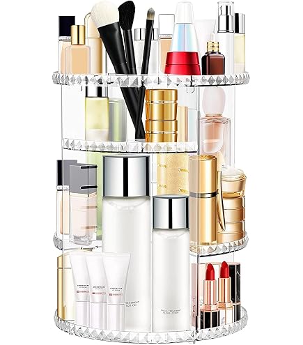 Rangez Votre Salle De Bain : Organisateur De Maquillage Rotatif 360°, Acrylique Transparent - Gain De Place Assuré - 11
