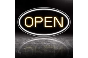 LIGHTINGWILL COB LED Neon Open Sign, 16"x 9"New Electric Signs, Ultra Bright for Business Signs, Electric Light Up Signs for Bars, Stores, Coffee Shop, Hotel etc.