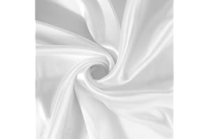 DIVINA VITAE Satin Fabric by The Yard, 60 Inch Wide White Satin Fabric Shiny & Silky Lining Cloth Fabric for Wedding Dress, Clothing Making, DIY Crafts, Table Cover, Sewing(White)