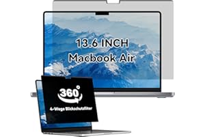 IPROKKO 360°Magnetischer Blickschutzfilter für MacBook Air 13,6 Zoll (2022-2025,M2 M3 M4),Abnehmbar 4-Wege Blickschutzfilter Mac Privacy Screen，Anti Blaulicht Blendschutz