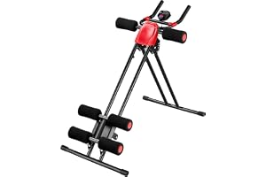 tectake® Magtränare för hemmaträning, justerbar situp-bänk med 5 svårighetsnivåer, hopfällbar core-trainer med vadderade knäs