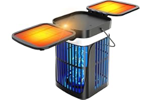 Anysun Lampe Moustique Exterieur, Piege a Moustique Exterieur, Lumiere Anti Moustique Solaire et Rechargeable USB, Tue Mouche Electrique pour Camping, Jardin, Intérieur, Extérieur