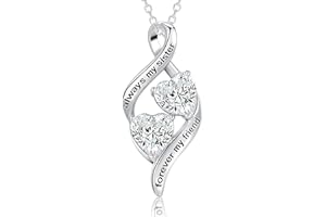 EPIRORA Christmas Birthday Gifts Necklace for Mum/Sister/Daughter/Nana, Sterling Silver Love Heart Cubic Zirconia Pendant Necklace for Women, 18"