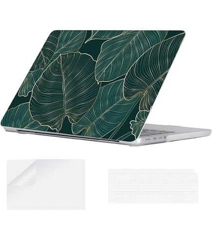 MEEgoodo Schutzhülle Für MacBook Pro 14 Zoll M4/M3/M2 - Transparent Mit Rosa Herzen, Inkl. Tastaturabdeckung