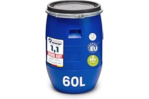 Garronda tanica di plastica da 60 litri, realizzata in HDPE per uso alimentare, adatta come serbatoio acqua per il giardino, contenitore per alimenti, bidone plastica universale GD-0078, Blu