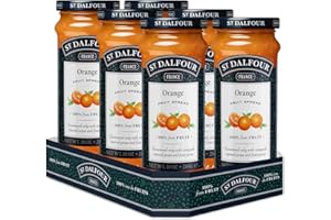 ST DALFOUR St. Dalfour Orange Fruit Spread 284g – No Added Sugar, 100% Real Fruit, All-Natural Jam Alternative, Vegan, Gluten-Free, Non-GMO, Made in France - Bulk Pack 6 x 284g