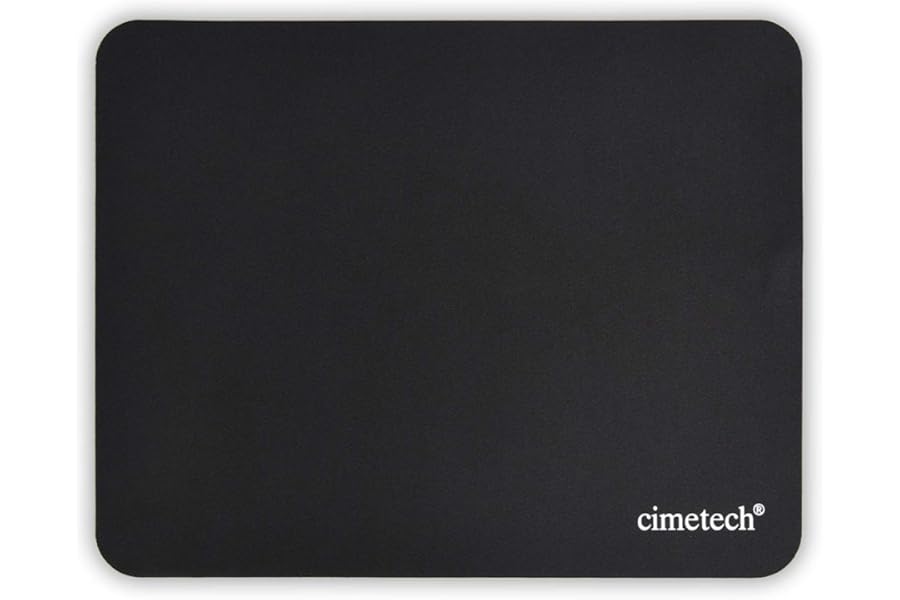 cimetech Mouse Mat Office Mouse Pad Mousepad 23 x 18 cm Ultra Thin Improves Speed and Accuracy, Non-Slip Rubber Base, Textured, Wear-Resistant, Washable, Black