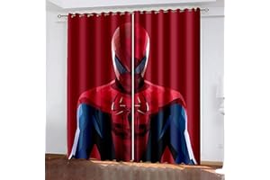 LKFFHAVD Spider-Man - Tende oscuranti, motivo Avengers Spide Man, set da 2 pezzi, con occhielli con stampa 3D, per camera da letto e cameretta dei bambini (9, 150 x 166 L x A)