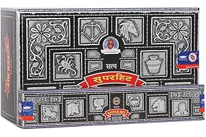 Incense Sticks & Cones Satya Nag Champa Super Hit Palos Incienso, Madera, Multicolor, 22 x 13 x 8 cm, Unicolor, Caja de 12 Paquetes