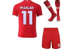 HUSSATEX Lpool 2025/2026 Salah Mo. Heim Kinder Fußball Trikot & Shorts mit Socken Geschenk Set Jugendgrößen