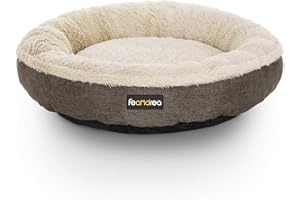 Feandrea Cuccia Divano per Cani Gatti, Forma di Ciambella, 55 cm, Marrone PGW55C