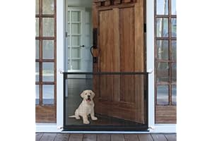 OSTLTTYN Stair Gates for Dogs Portable 97x78cm Puppy Gates Indoor No Drilling Mesh Baby Gate for The House Doorway Pet Safety Gate