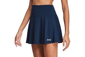 BALEAF Falda de tenis para mujer, falda de tenis con pantalones, falda deportiva, cintura alta, plisada, minifalda de golf, falda de verano, falda con bolsillos