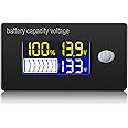amiciSense DC 10-100V Battery Capacity Indicator, Battery Charge and Voltage Monitoring with Temperature Sensor and Alarm Function for All Battery Type
