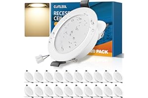 COTLEDL 20er LED Einbaustrahler 230V Flach, 5W Spots Neutralweiß 4000K IP44 Bad Einbauleuchten, 68-80mm EinbauØ Deckenspots 450LM Einbaustrahler LED Spots Deckenleuchte für Badezimmer Wohnzimmer Küche