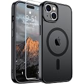 SUPFINE iPhone 15 i&ccedil;in Manyetik Kılıf (MagSafe ile Uyumlu) (Askeri Sınıf D&uuml;şme Koruması) İnce Yarı Saydam Mat Darbeye Dayanık