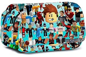 IFHDO Trousse à Crayons Scolaire, Jolie Trousse À Crayons Avec Double Fermeture Éclair, Trousse à Crayons pour Enfants, Étui à Crayons Thème Jeu, Stockage de la Papeterie pour Les étudiants Adolescents-A