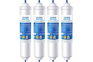 GOLDEN ICEPURE Filtr wody do lodówki Zastępczy dla Samsung DA29-10105J, DA29-10105J HAFEX/EXP, DA99-02131B, WSF-100, EF9603,LG Inline Lodówka, 4 sztuki.