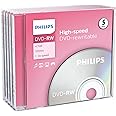 Philips PHOV-RW4754JC Blank DVD-RW Media Box 5 Pieces, Packaging May Vary