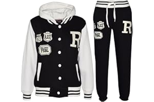 A2Z 4 Kids® Unisex Bambini Ragazze Ragazzi Con Cappuccio Baseball Con Tuta Felpa Con Cappuccio Bottom Set Joggers Nuova Etá 7 8 9 10 11 12 13 Anni