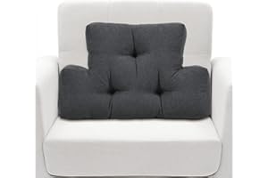 HAVARGO zurück Kissen für Recliner Lendenwirbelstützkissen weich und flauschig Memory Foam/PP-Baumwolle zurück Unterstützung Kissen dick Lendenwirbelkissen für Stühle, Recliners, Couch -Grau