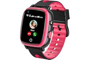 ADUOGENG Reloj Inteligente Niño 4G/GPS/WiFi/Videollamada/SOS, Regalos Smartwatch Niña Niño con Fotografía, Música, Horario de Clase, Modo de Clase, Despertador, Linterna, Podómetro, Contraseña, Roja