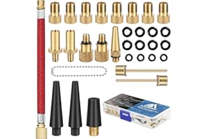 Flintronic Bicicletta Adattatore per Valvola, 32 Pezzi Adattatore per Pompa Bici, Adattatore Valvola Bici, Valvola Schrader Adattatore, Set Adattatori Convertitore SV DV AV, per Bici Valvola
