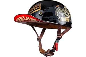 LPXPLP Retro Motorradhelm Halbschalenhelm Mit ECE Zulassung Baseball Cap Helm Jethelm Deutscher Stil Totenkopf Kappe Helm Motorrad Cruiser Roller Cool Helm Für Männer Und Frauen