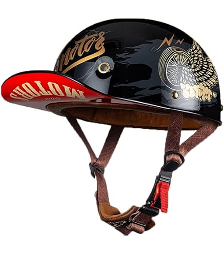 XRDSHY Motorrad Halbhelm – Baseball-Cap-Design, ABS, ECE/DOT, Gewicht 600g – Größen M Bis 2XL Für Cruiser & Chopper