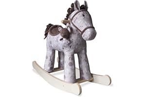 Little Bird Told Me - Biscuit & Skip Rocking Horse, Brown Ride On Horse Toy for 1 Year Olds and Toddlers, Soft Horse Toy with Wooden Rockers, Sensory Fabrics for little Girls & Boys (12 Months +)