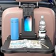 Car Backseat Tray Table Foldable Seat Back Laptop Desk Stable Auto Back Seat Organizer Vehicle Eating Food Tray with Swivel Phone Holder Passenger Travel Tray Reusable for Travel