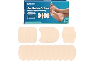 Kimihome Moleskin - Lote de 24 parches adhesivos Moleskin para aliviar el dolor, color beige con 4 formas