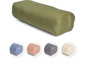 Vedara® Yoga Bolster Akama - Yoga Cushion with Kapok Filling for Yin Yoga - Rectangular - Washable Cover Made of 100% Durable Cotton - Large Yoga Cushion for Restorative Yoga
