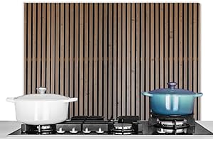 KitchenYeah© Antisalpicaduras Cocina 90x60 cm Protector Salpicaduras Pared Chapa Aluminio Kitchen Panel Vitrocerámica Accesorios Salpicadero Decoración Vintage - Madera - Diseño - Textura