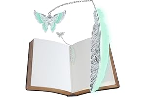 FUYIHGL 3D Lesezeichen Metall Personalisiert Leuchtende - Reading Appreciation Geschenke für Lehrerinnen Mädchen Mama Kinder Leseratte Bücherwurm, Lesen Zubehör Feder und Schmetterling Bookmarks