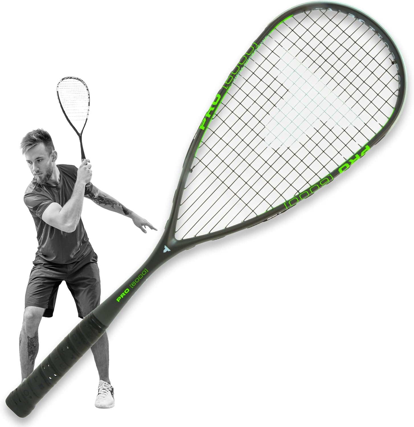 Raqueta de Squash Talbot-Torro Pro 6000 – Ultraligera y Potente | Carbono 4 | Máxima Aceleración de la Bola Gracias a su Diseño Ofensivo | Encordada y Lista para Jugar | para Jugadores Avanzados
