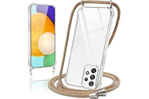 Coiwxmoi Mobile Phone Chain Mobile Phone Case for Samsung Galaxy A52 / A52s 5G, Case with Strap, 6.5 Inches, Transparent Case with Chain, Removable for Hanging, Cord Protective Case, Soft Silicone TPU