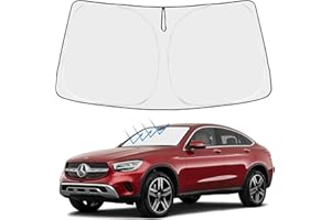 PROADSY Front Windshield Sun Shade Foldable Sunshade Protector Custom Fit 2023-2016 Mercedes Benz GLC Winter Accessories 2023 Upgrade