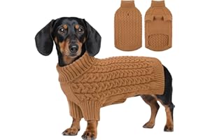 ASENKU Pull Chien Moyen Taille M, Pull-Overs pour Chien avec Manches,Hiver Tricot Col Roulé Pull Chaud pour Chiens, Manteau pour Chiens pour Bouledogue Français Teckel Chihuahua