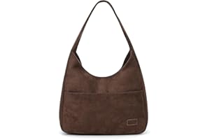 GSenhui Torba na ramię w stylu vintage, skórzana, retro, torba na ramię, torba do przenoszenia, vintage, duża pojemność, z magnetyczną klamrą, Hobo Tote Bag brązowa