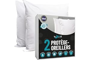 Protege Oreiller 65x65 Lot de 2 Made in EU et Oeko-TEX Dreamzie - Taie Oreiller 65x65 Anti Acarien et Anti Punaise de Lit