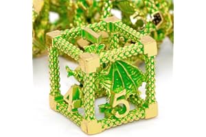 HNCCESG - Set di dadi in metallo per D&D, 7 pezzi, Dungeons and Dragons, set di dadi poliedrici per gioco di ruolo, da gioco, D D, regalo per giochi da tavolo, giochi di ruolo, Shadowrun (verde