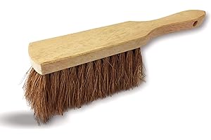 Lot de 10 balayettes brosses en Fibres Naturelles de Coco | Manche Court en Bois | Longueur 29 cm | Poussière Sable Terre Ciment Cendres cheminées barbecues | Kibros 2155x10