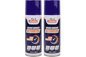 FIX & FUSION Activateur Spray (200 ml) | Accélérateur Séchage pour Colle Cyanoacrylate (CA) Super Glue | Bois, Plastique, Caoutchouc, Granit & Bricolage | Adhérence Renforcée, Séchage Rapide (2 Pack)